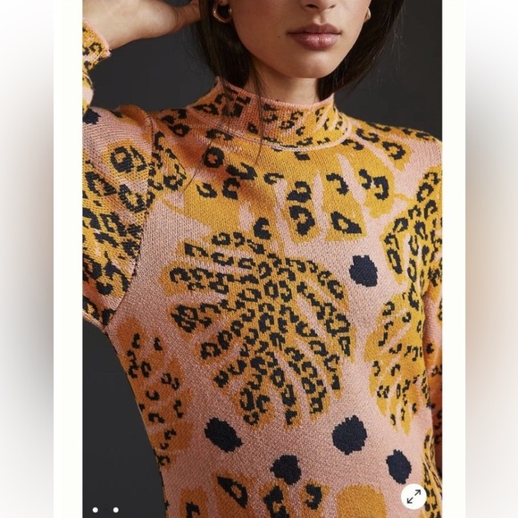 Farm Rio Anthro Leopard Palm Dress XS - Picture 3 of 14